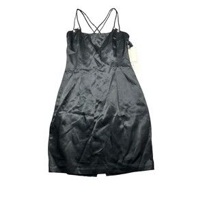 NWT Jessica Mcclintock‎ Gunne Sax Black Dress 90s Criss Cross Back 11/12